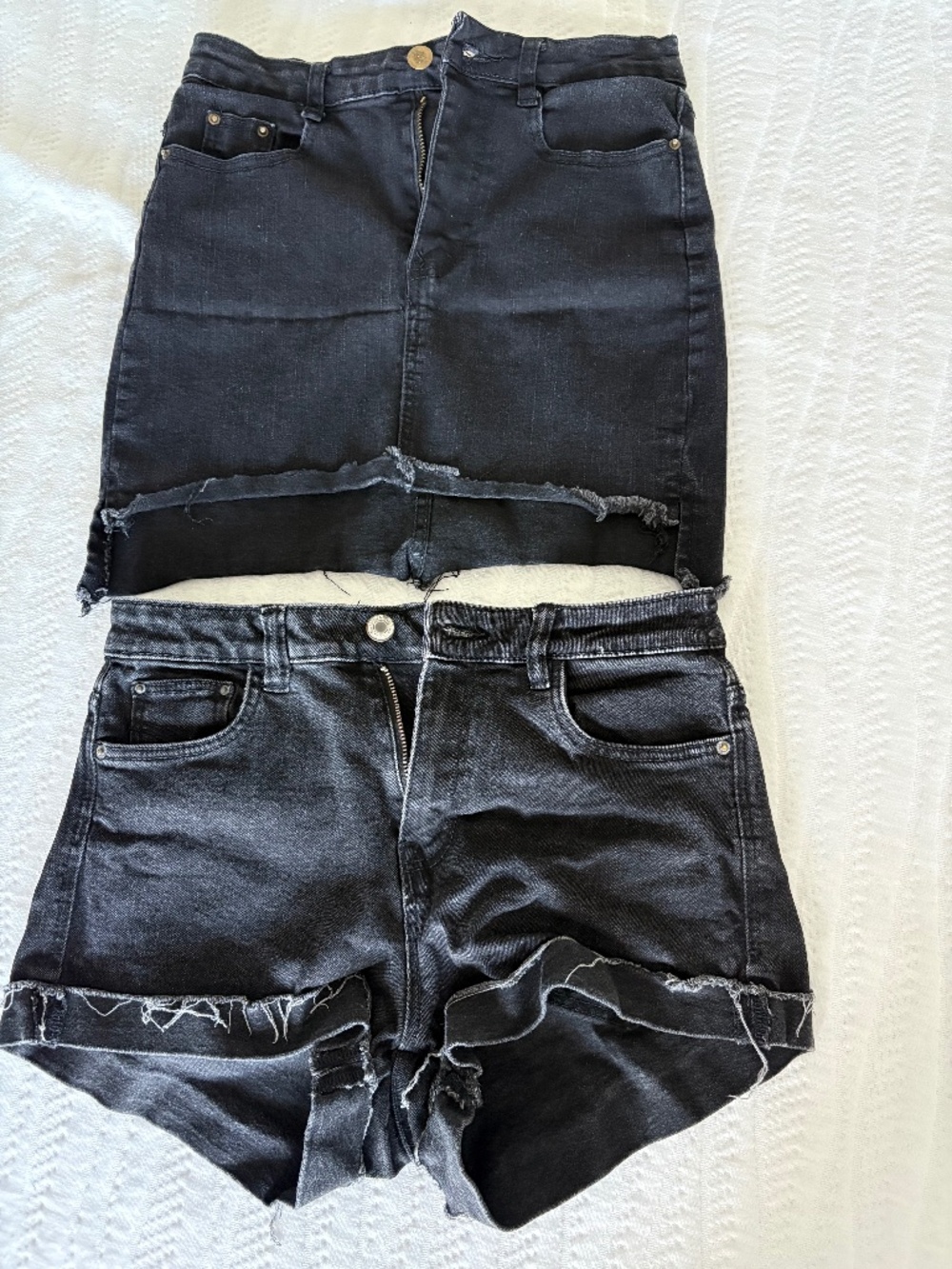 Black Denim Shorts and Skirt Bundle